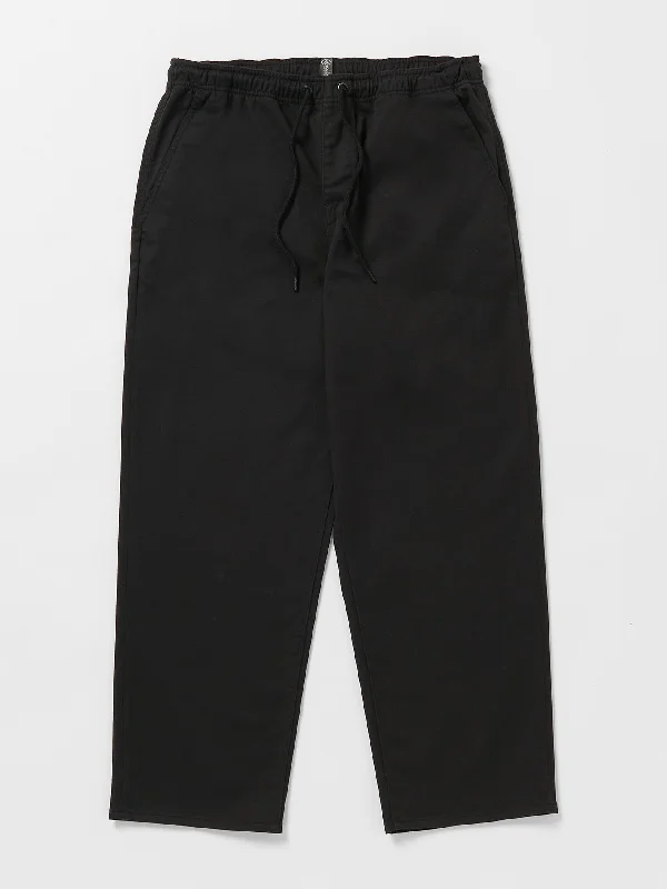 Retro bell-bottom pants for 70s-inspired fashion -Outer Spaced Casual Pants - Black