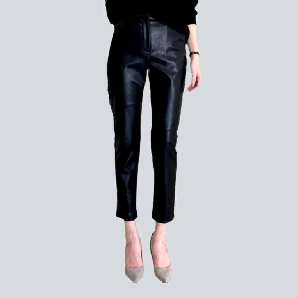 Breathable linen pants for hot summer days -Cigarette wax women's denim pants