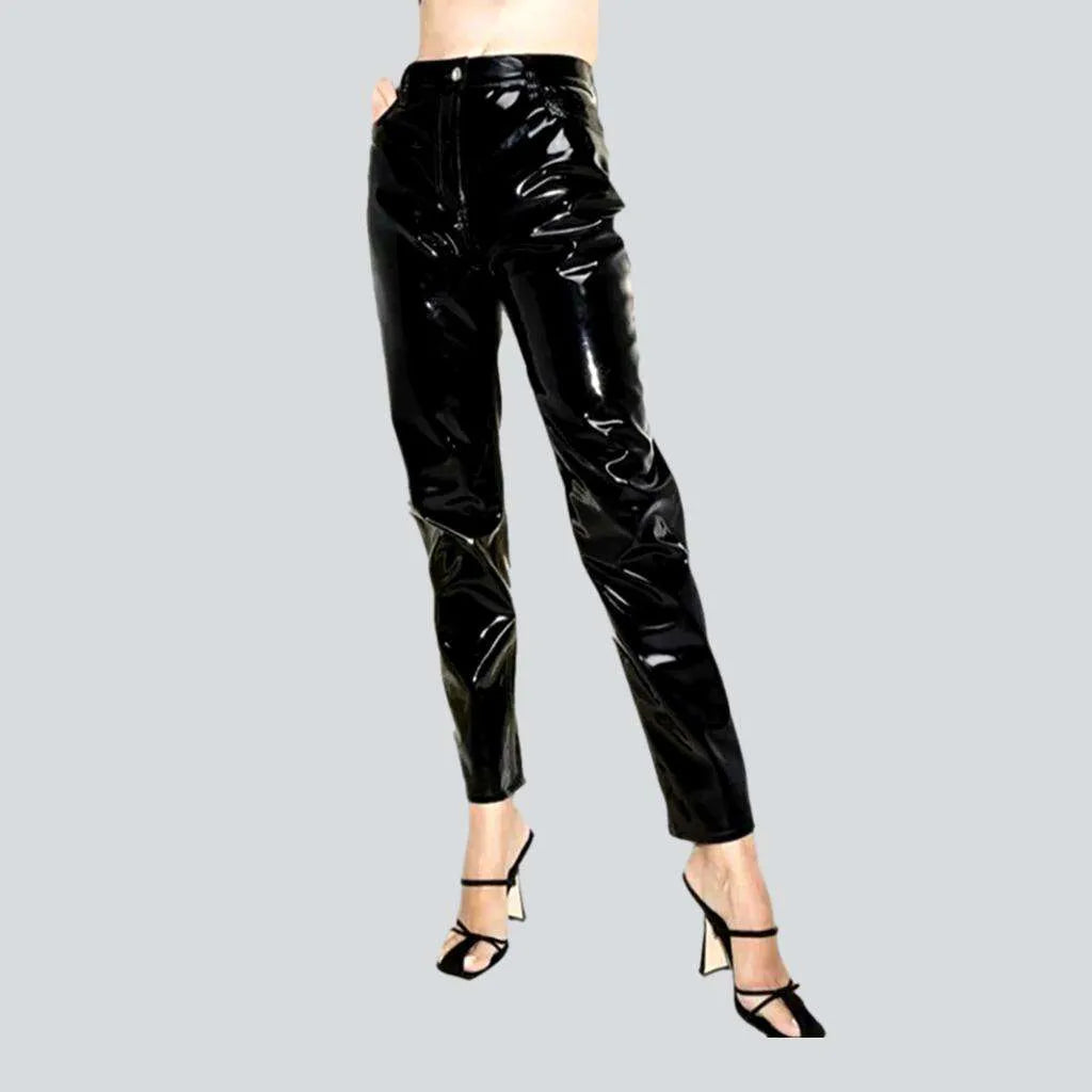 Pleated trousers pants for sophisticated gentleman charm -High-waist slim denim pants for ladies