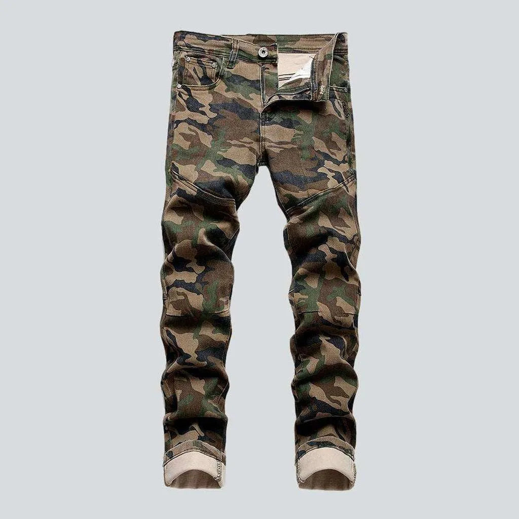 Elegant palazzo pants for formal party outfits -Camouflage print men's denim pants