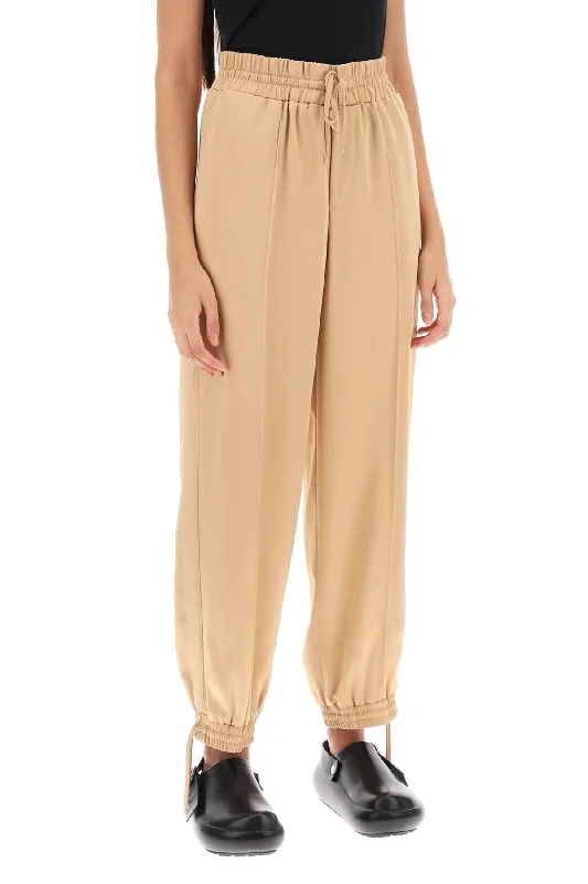 Breathable linen pants for hot summer days -Jil sander satin drawstring pants