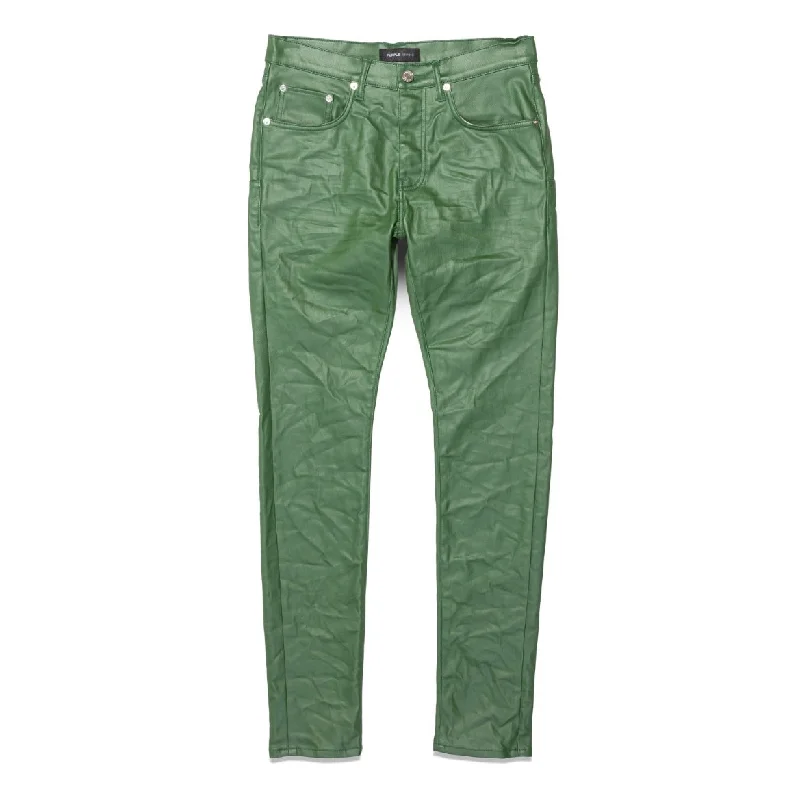 Moisture-wicking pants for intense gym workouts -Purple Brand Patent Film Green Pants