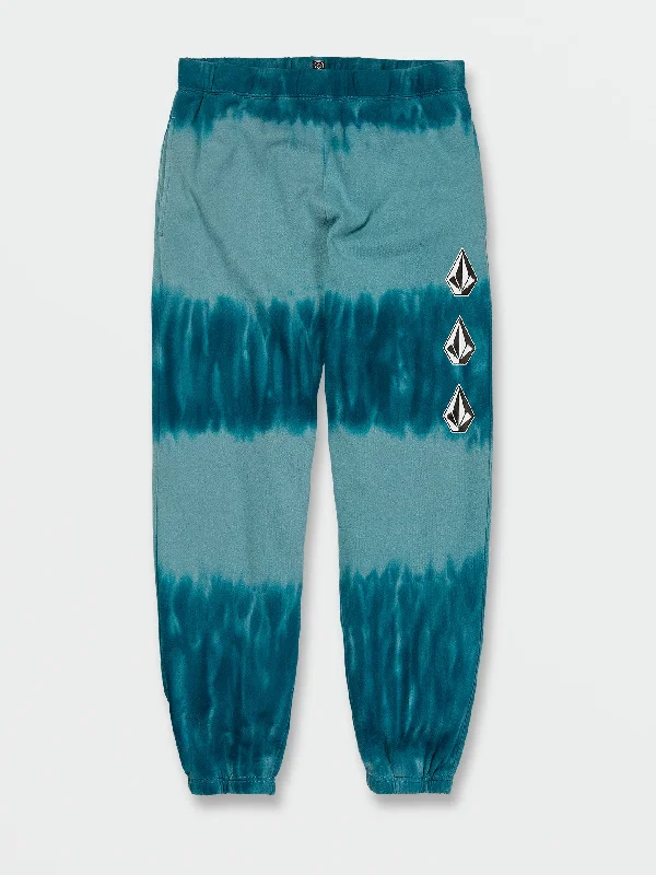 Stylish cropped pants for warm season trends -Iconic Stone Plus Elastic Waist Fleece Pants - Coastal Blue