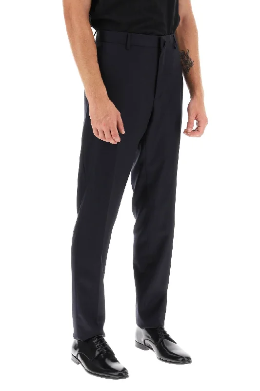 Classic straight-leg pants for versatile daily wear -cigarette pants in light wool