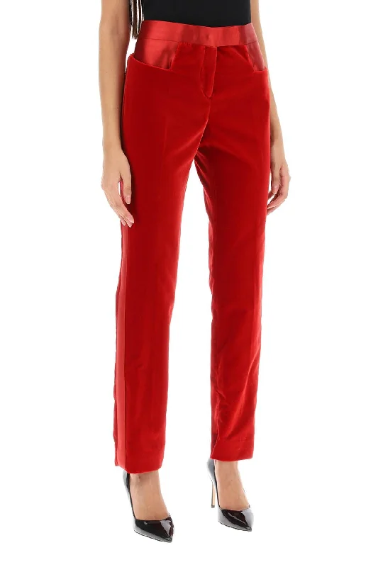 Soft cotton pants for sensitive skin comfort -velvet pants with satin bands