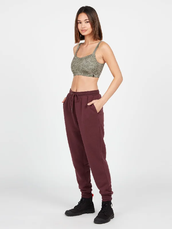 Stretchy yoga pants for flexible workout sessions -Stone Stacked Jogger Pants - Burgundy