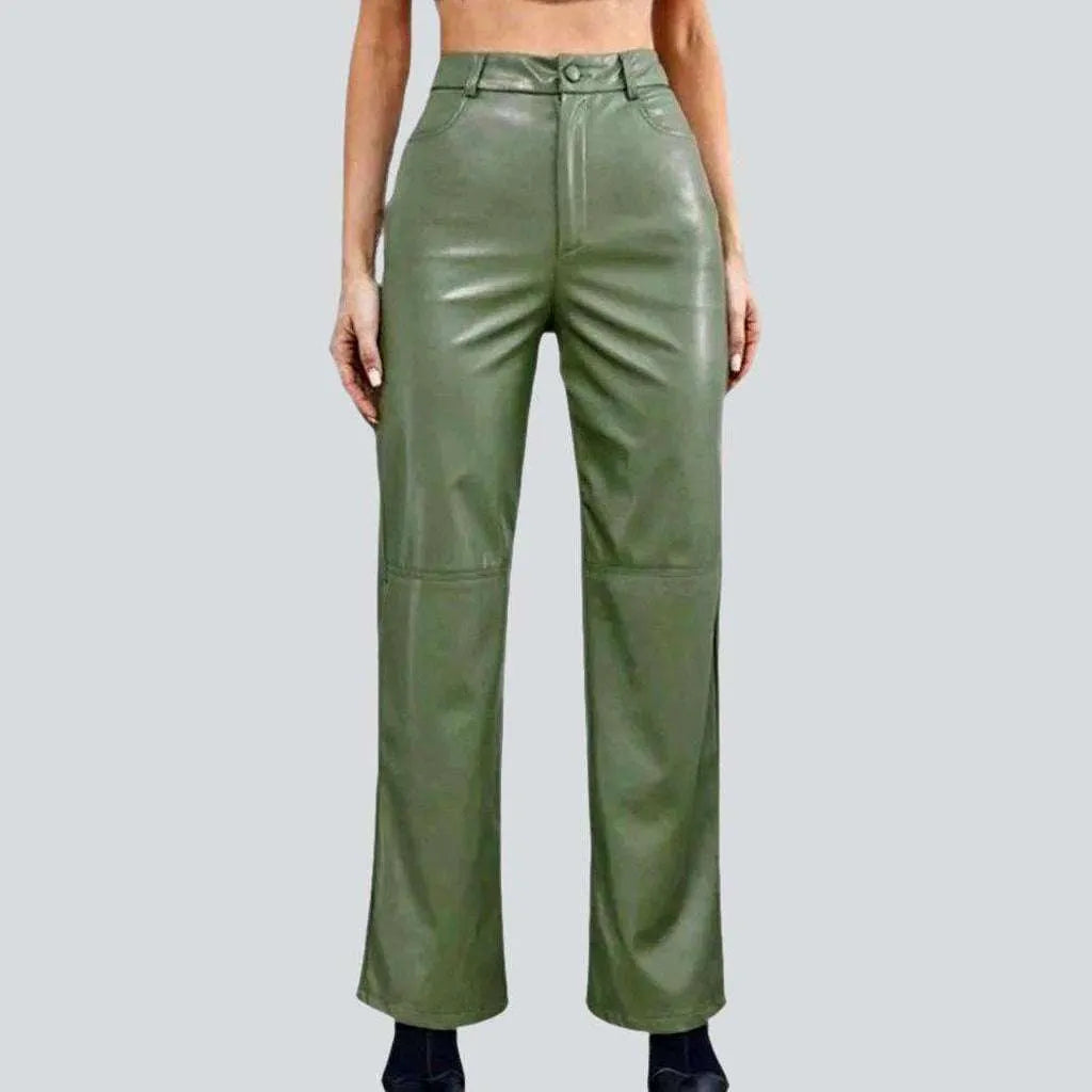 Quick-dry cargo pants for fishing trip practicality -High-waist color women's denim pants