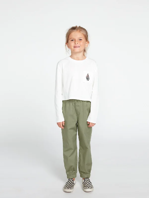 Soft cotton pants for sensitive skin comfort -Girls Frochickie Jogger Pants - Light Army