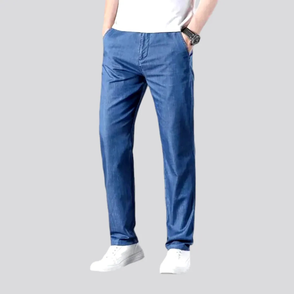 Tailored khaki pants for smart casual attire -90s tapered men's denim pants