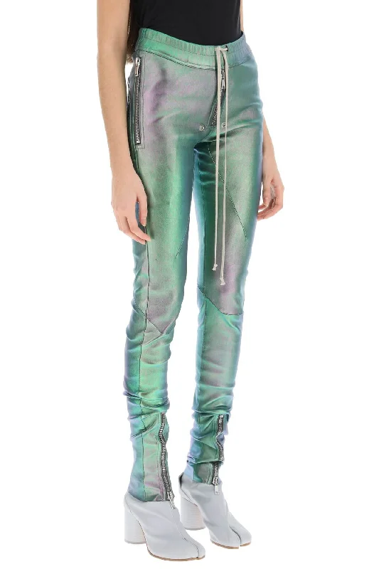 Vintage high-waisted pants for nostalgic wardrobe charm -'gary' iridescent leather pants