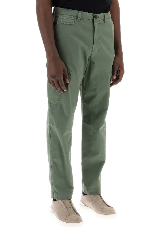 Elegant satin pants for formal dinner attire -Ps paul smith stretch cotton cargo pants for men/w