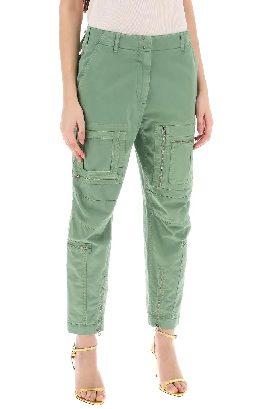 Adjustable waist pants for custom fit ease -Tom ford stretch cotton twill cargo pants