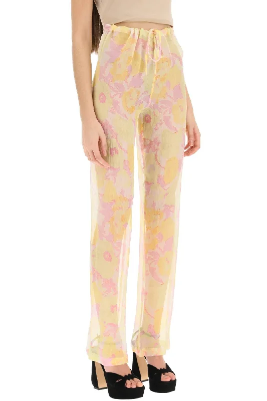 Designer skinny pants for luxury fashion flair -Dries van noten 'pachas' silk chiffon pants