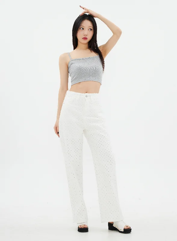 Lightweight culottes pants for summer fashion flair -Lewkin Basic White Pants K2302