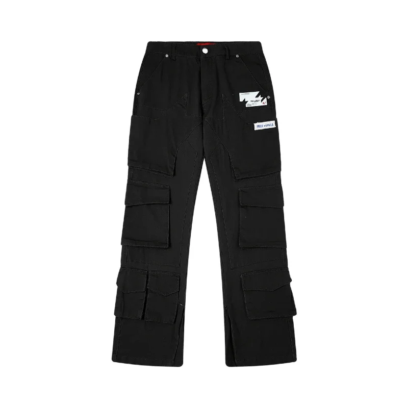 Tactical cargo pants for outdoor survival needs -Free reFills “Daily Cargo” Black Pants