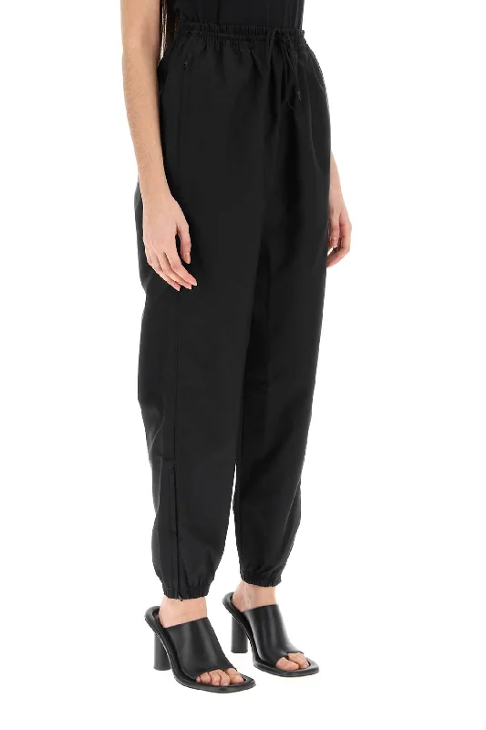 Tailored slim pants for polished business looks -high-waisted nylon pants