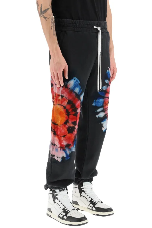 Vintage high-waisted pants for nostalgic wardrobe charm -spot tie-dye jogger pants