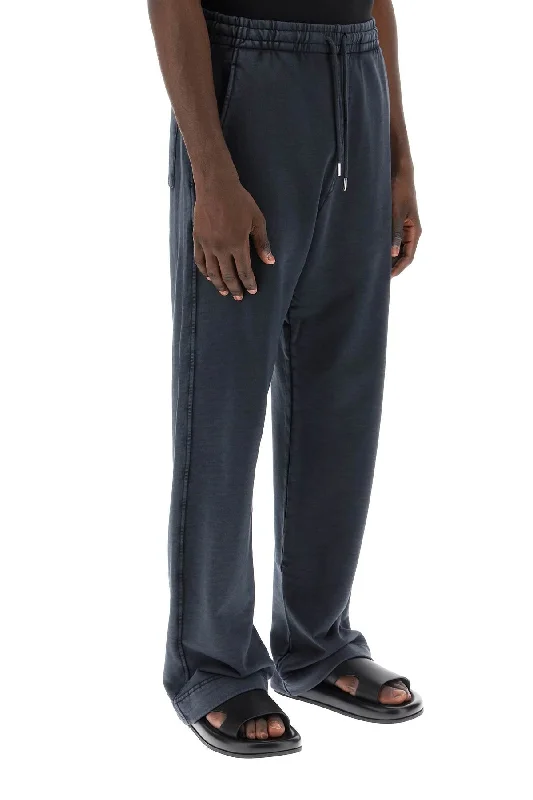 Vintage denim pants for timeless rugged style -Dries van noten hamer overdyed straight sweatpants