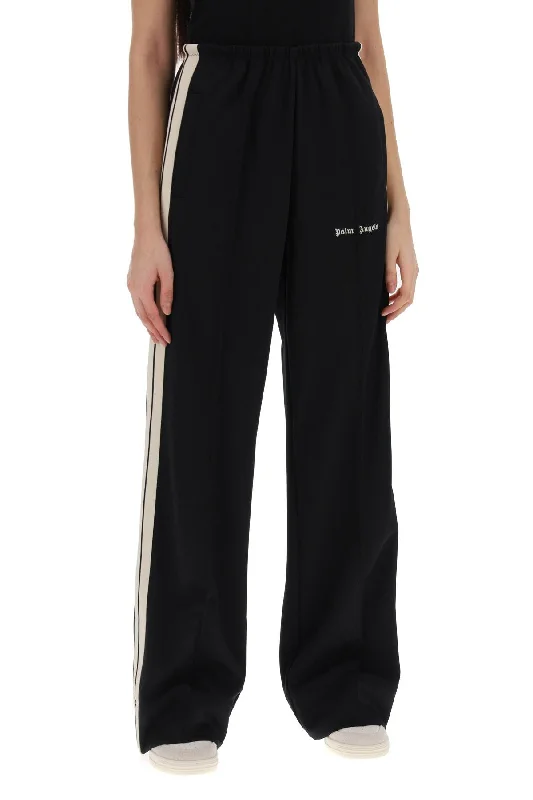 Designer leather pants for high-fashion nightwear -Palm angels track pants with contrast bands