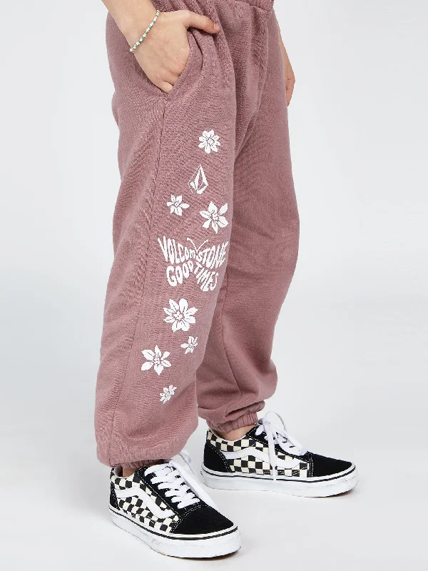 Casual twill pants for easygoing daily outfits -Girls Truly Stoked Pants - Raisin