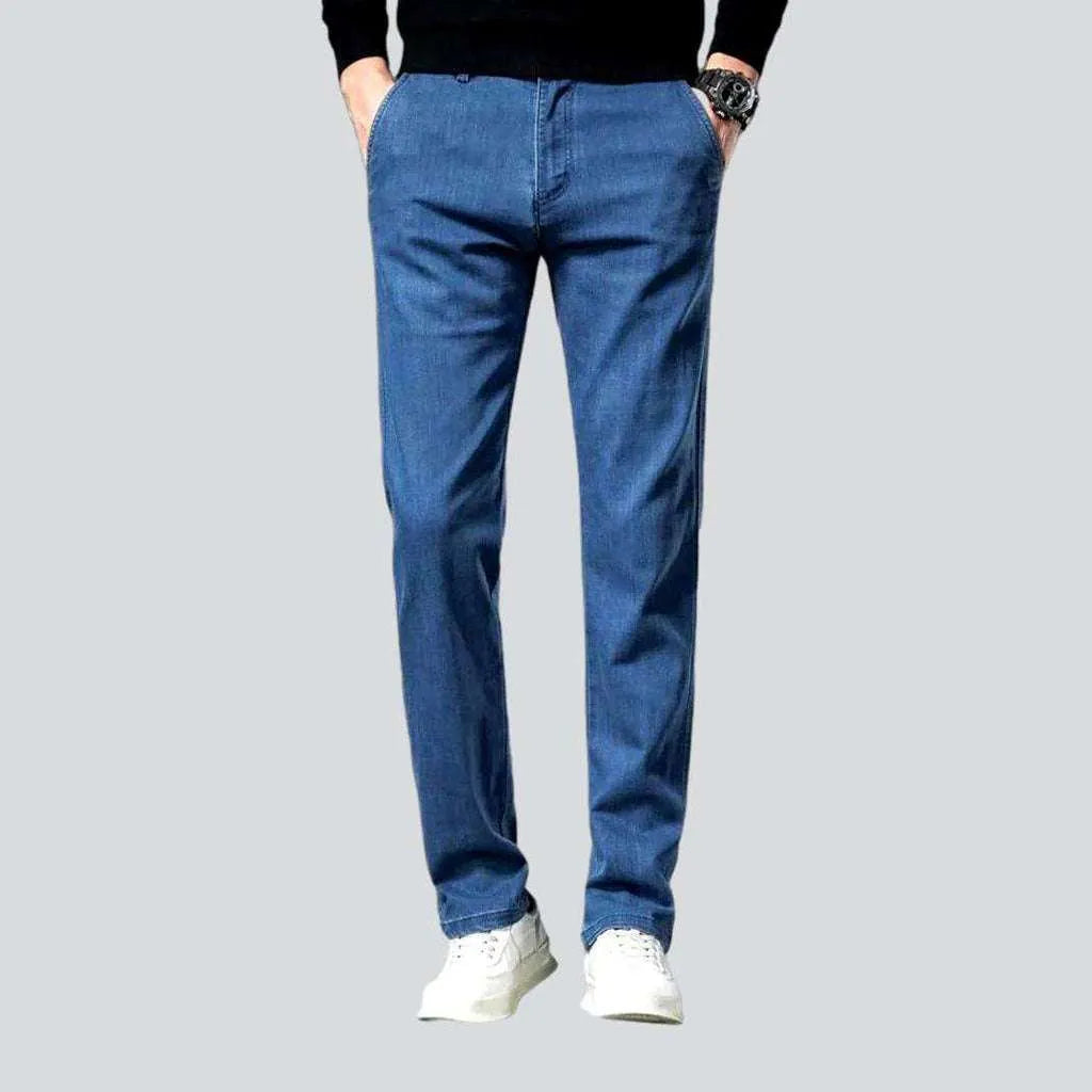 Casual khaki pants for weekend errand runs -Slim stretch men's denim pants