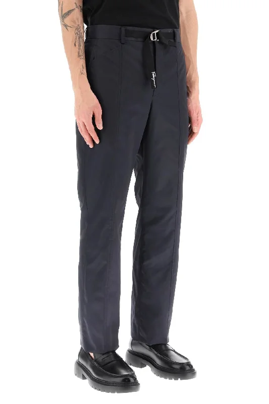 Casual twill pants for easygoing daily outfits -nylon pants with drawstring