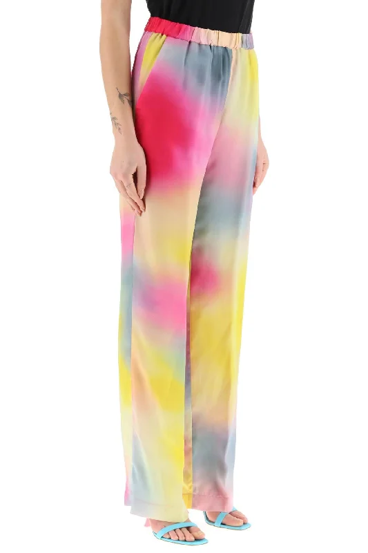 Adjustable waist pants for custom fit ease -multicolored satin pants