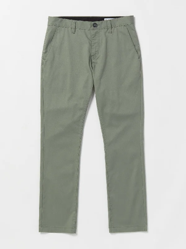 Multi-pocket pants for organized travel convenience -Frickin Slim Stretch Chino Pants - Agave