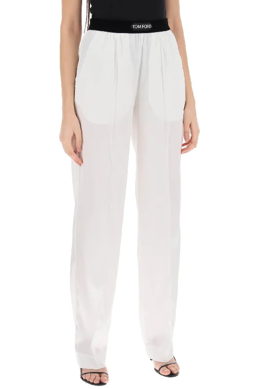 Multi-pocket pants for organized travel convenience -Tom ford silk pajama pants