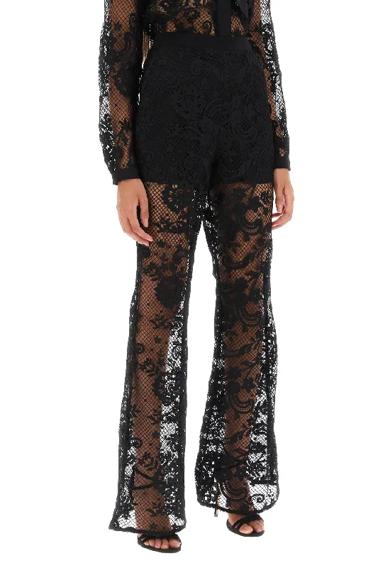 Designer skinny pants for luxury fashion flair -bootcut pants in floral lace