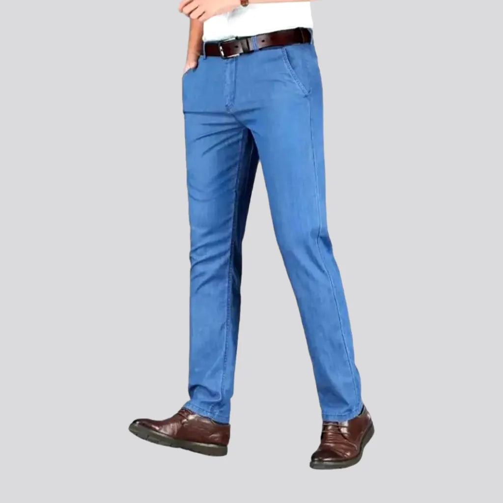 Durable denim pants for long-lasting everyday use -High-waist lyocell denim pants for men