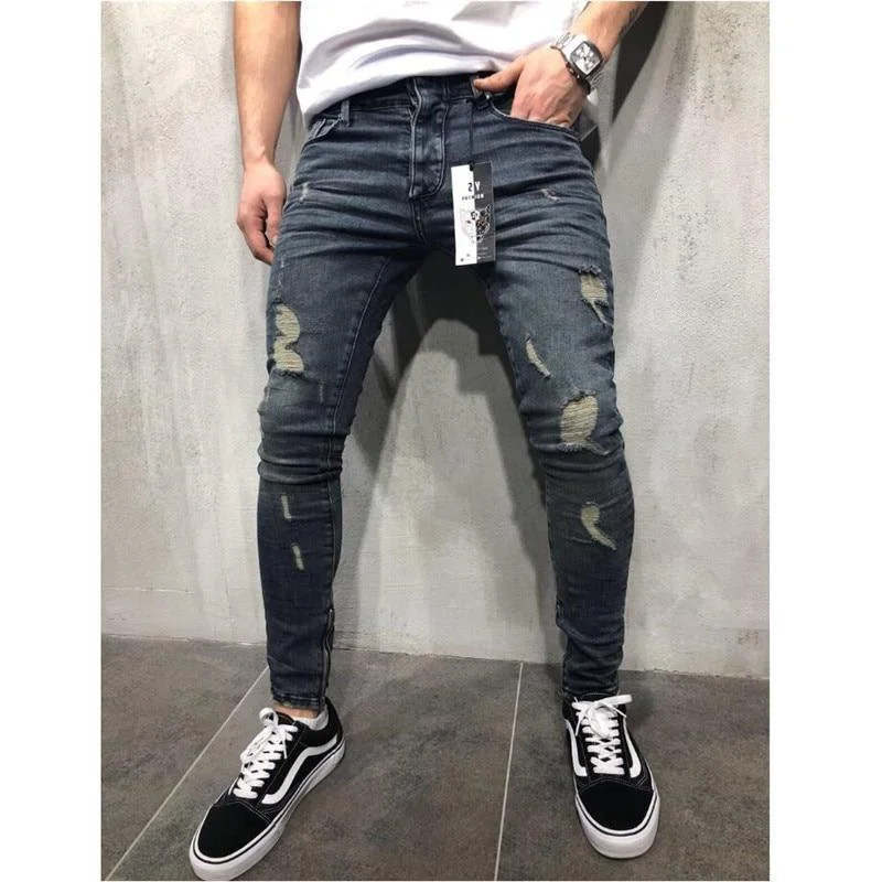 Soft jogger pants for relaxed weekend lounging -Hip Hop Jeans Pants For Men