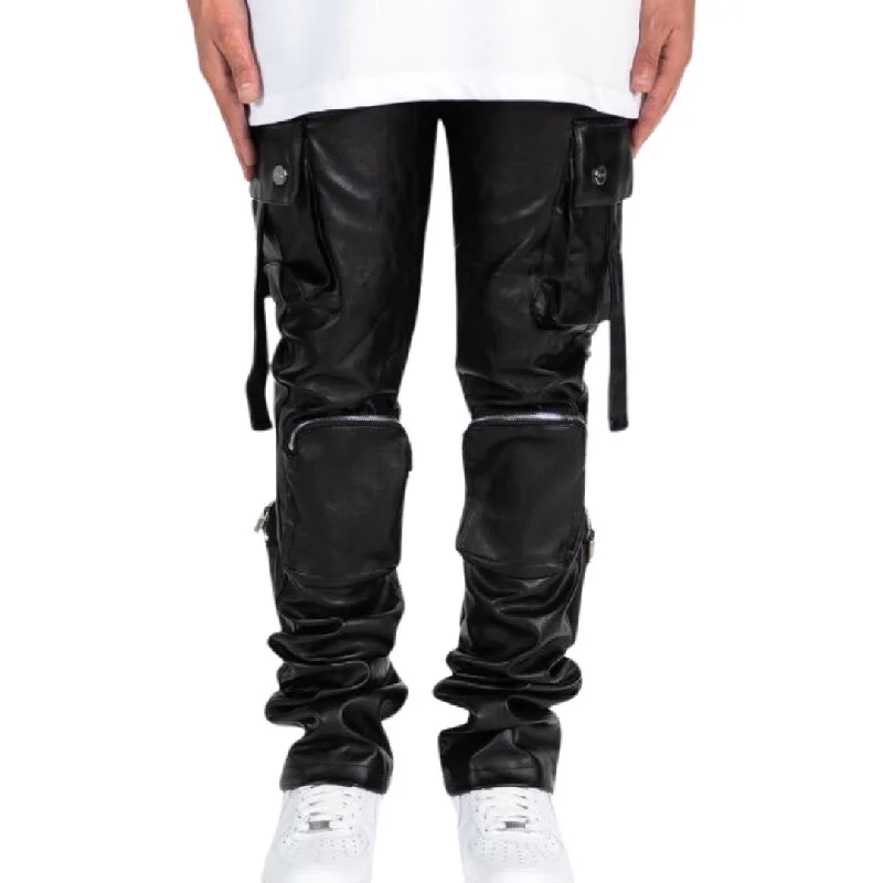 High-performance ski pants for snowy mountain slopes -Pheelings “Never Look Back” Flare Leather Pants