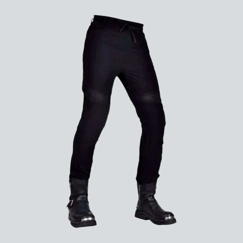 Relaxed chino pants for casual Friday offices -Biker mid-waist men's denim pants