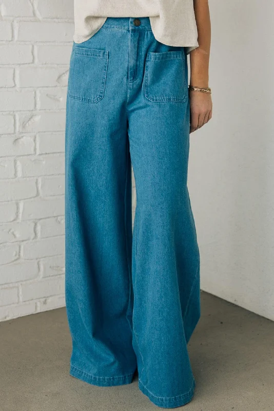 Relaxed cotton pants for breezy casual days -Dixie Wide Leg Pants