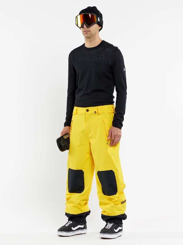 Stretch denim pants for curvy figure flattery -Mens Longo Gore-Tex Pants - Bright Yellow