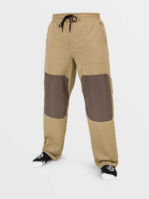 Waterproof rain pants for stormy weather protection -Mens Tech Fleece Pants - Dark Khaki