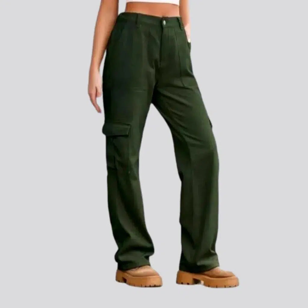 Classic khaki pants for timeless wardrobe staples -Color fashion women's denim pants