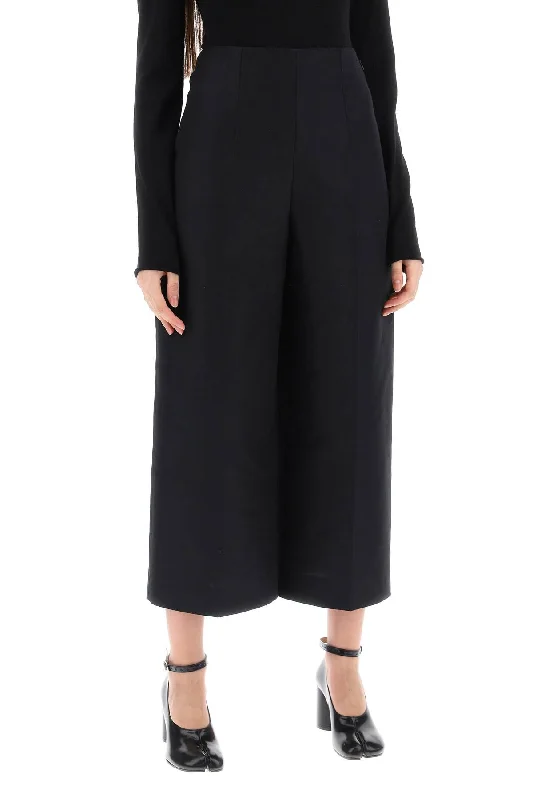 Tapered ankle pants for sleek modern silhouettes -Marni wide-legged cropped pants with flared