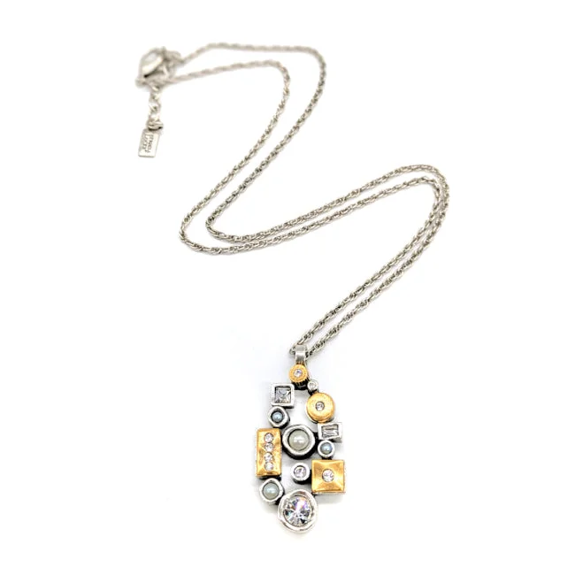 Stunning necklaces and pendants with chakra stones for healing and balance-Kiss Necklace by Patricia Locke - Crystal Pearl