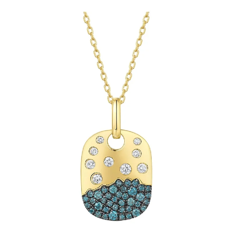 Best necklaces and pendants with opal gemstones for an iridescent glow-Blue Diamond Pendant (Blue Diamond 0.36 cts. White Diamond 0.18 cts.