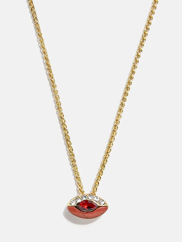 Necklaces and pendants with abstract shapes for a modern, creative appearance-Clove Semi Precious Birthstone Necklace - Ruby