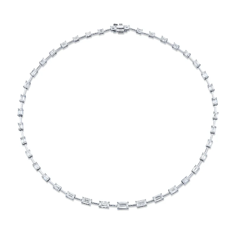 Necklaces and pendants with ocean-inspired designs for a refreshing, beachy feel-12.59ctw Emerald Cut Diamond Necklace