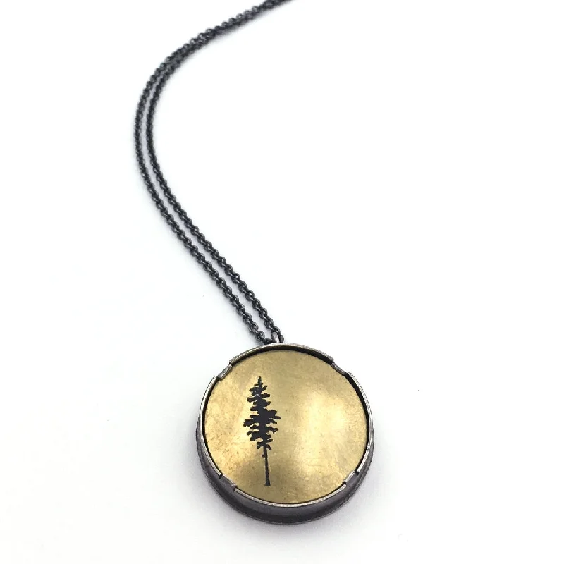 Best necklaces and pendants with matching earrings for a coordinated, elegant look-Brass Fir Tree Necklace