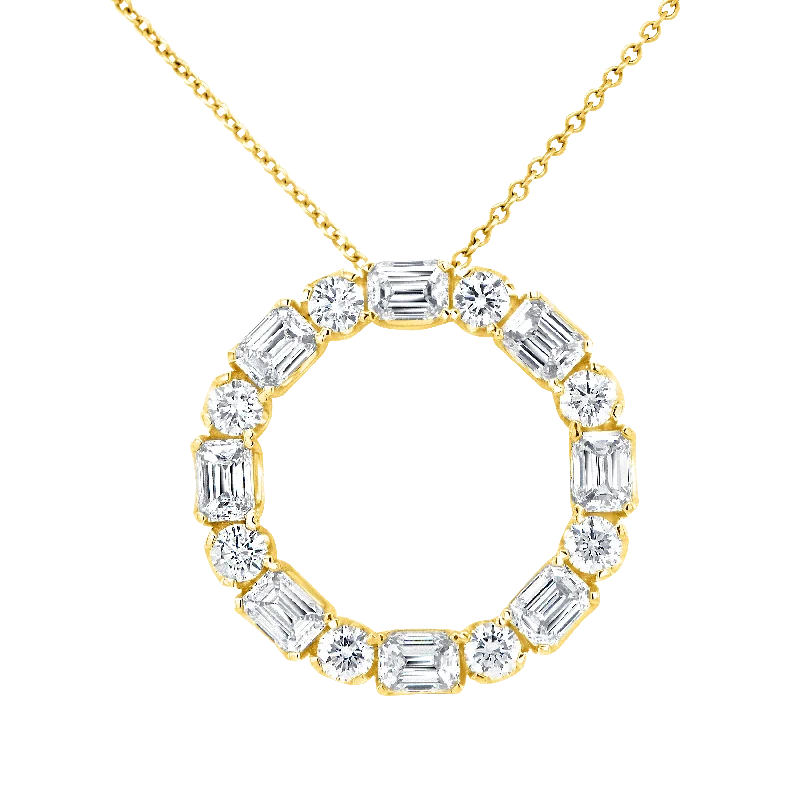 Necklaces and pendants with geometric pendants for a clean, contemporary design-4.31ctw Medallion Diamond Fashion Pendant