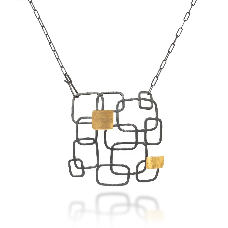 Necklaces and pendants with enamel accents for a colorful, eye-catching appearance-Windows Necklace