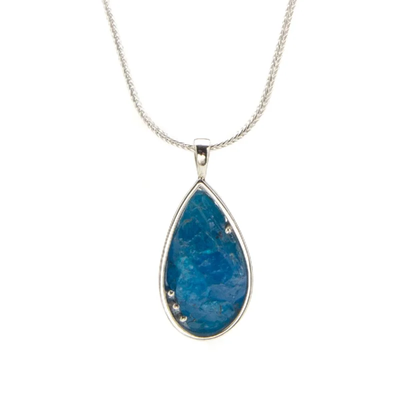 Beautiful necklaces and pendants with tree branch motifs for a nature-inspired design-Raw Blue Apatite Necklace