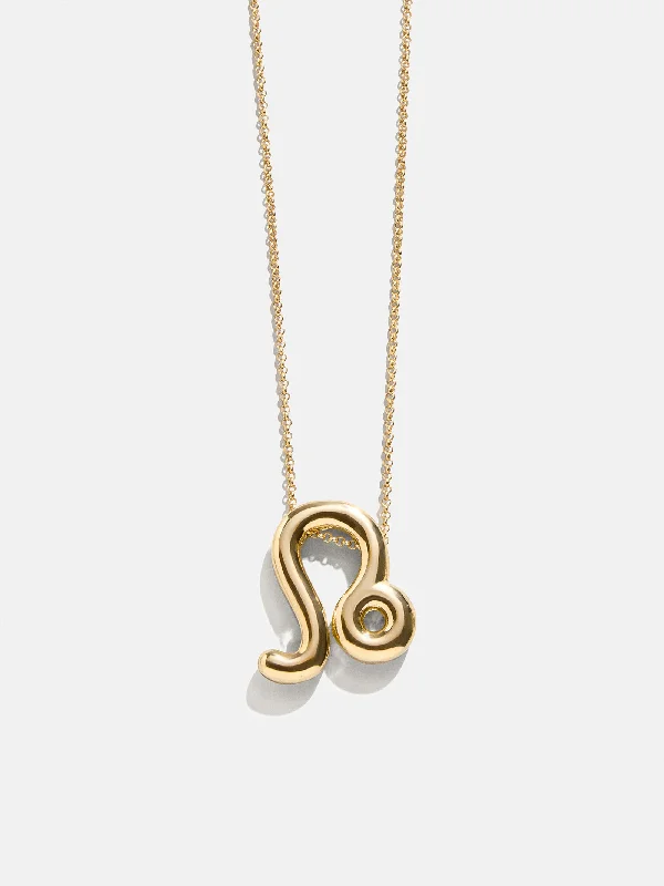 Trendy necklaces and pendants with geometric shapes for a modern aesthetic-Bubble Zodiac Necklace - Leo