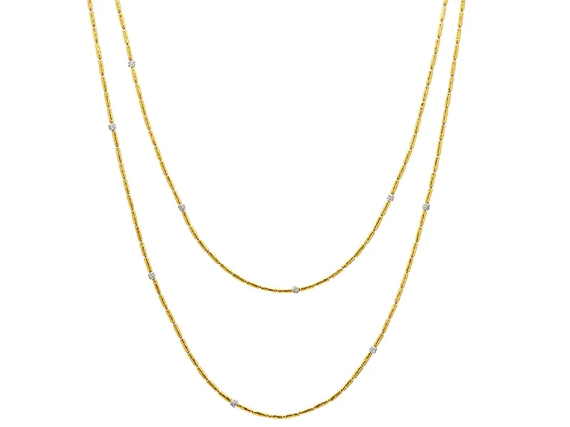 Best necklaces and pendants with cubic zirconia for a budget-friendly dazzling effect-Diamond Pave Long Gold Necklace