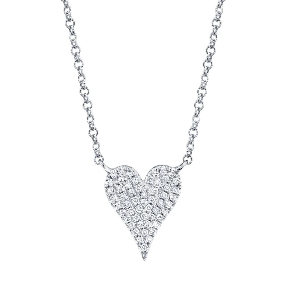 Best necklaces and pendants with butterfly pendants for a delicate, light style-Diamond Pave Heart Pendant Necklace